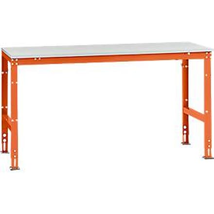 Manuflex basistafel UNIVERSAL Standaard, tafelblad melamine, 1750 x 800, roodoranje
