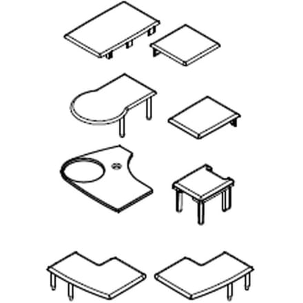 HSK replacement cover cap set for wall connection profiles E79205-2