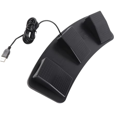 Pédale de commande avec câble d'interface USB, interrupteur à pédale électrique à 3 positions, pièce de connexion informatique black