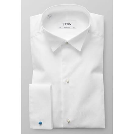 Eton Overhemd Piqué White Tie Shirt Wit / male