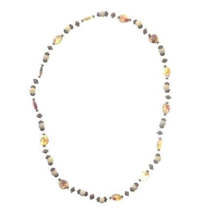 Behave Lange kralen ketting bruin 90 cm