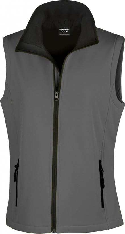Result Women´s Printable Soft Shell Bodywarmer RT232F - CHARCOAL/BLACK - S