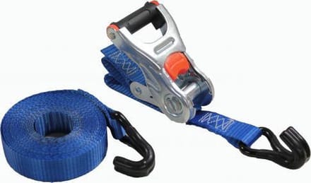 Spanband met Ratel + Haken, Bandclip, 5 meter