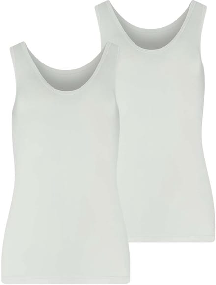 RJ Bodywear RJ dames Pure Color dames hemd (2-pack) - wit
