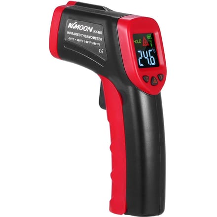 KKmaan 50~480 graden Celsius 12:1 Draagbare digitale contactloze IR-thermometer Temperatuurtester Pyrometer rood zwarte kleur