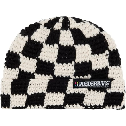 Poederbaas Muts Heren Checkerboard Black White