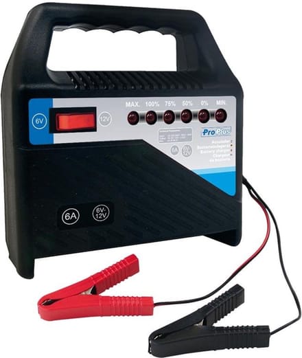 ProPlus Acculader - 6V & 12V - 6A - Eenvoudige bediening - Controlelampjes