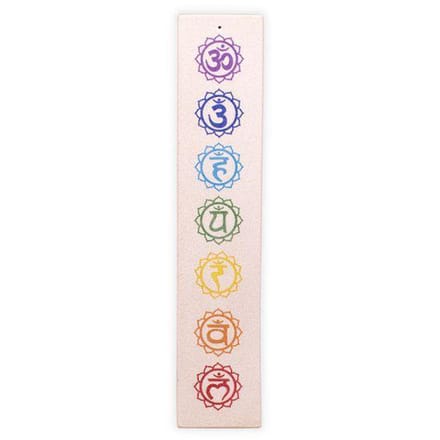 Wierookplankje zandsteen zeven chakra's langwerpig (25,5x5 cm)(2 stuks)