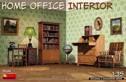 MiniArt Modelbouwpakket Diorama - 35644 Home Office Interior - Diorama Plastic - 1:35 - Modelbouw