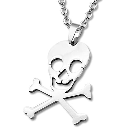 Amanto Ketting Arend - 316L Staal - Doodshoofd - 29x41mm - 60cm