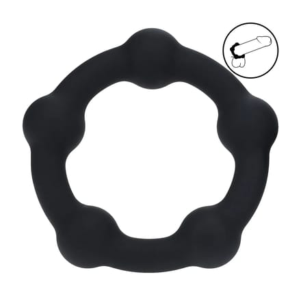 Levelz - Siliconen cockring met kralen 40 mm