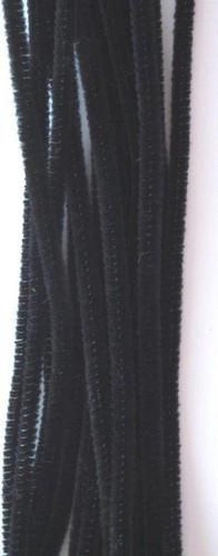 Chenilledraad - 30cm - 6mm - 20 stuks zwart