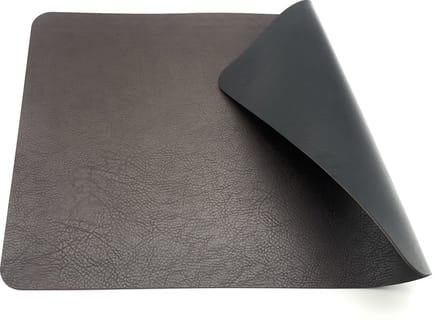Set van 6 placemats rechthoekig - 45 x 30 cm - 6 persoons - donkerbruin - lederlook - Kade 171 placemats - hip en trendy