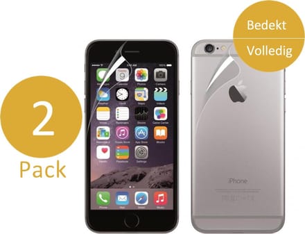 2x Screenprotector geschikt voor Apple iPhone 6 / 6s - Voor- en Achterkant 360 Graden Glas PET Folie Screenprotector Transparant 0.2mm 9H (Full Screen Protector)