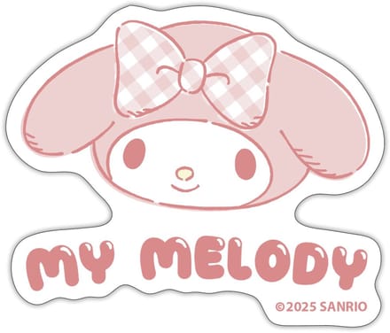 My Melody Portret met tekst Sticker Maat S (max. 10 x 10cm)
