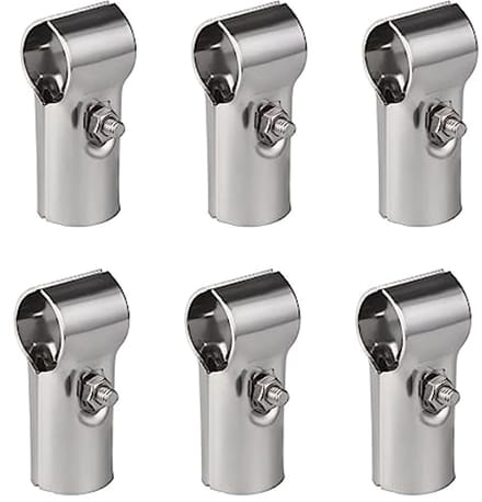 Eindrail T-klem RVS 32 mm - 6 Stuks met Schroeven en Moeren