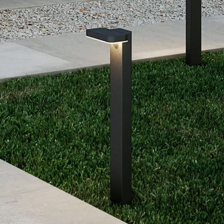 Nordlux Rica vierkant-tuinpaal-solar-LED module-zwart