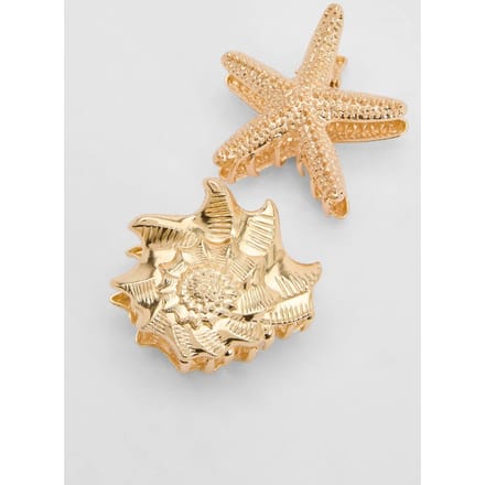 boohoo Dames Gouden Oceaan Schelp Haarklauwen 2 Stuks