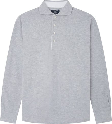 Hackett Cutaway Lange Mouw Poloshirt Grijs M Man