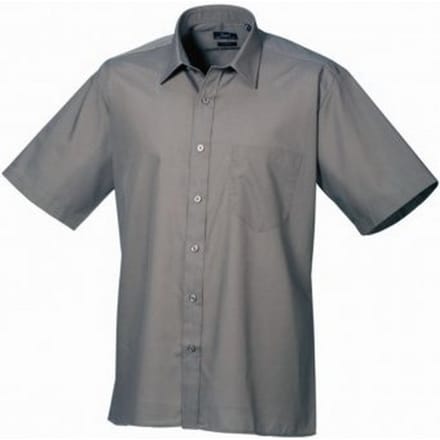Premier Herenshirt met korte mouwen Popeline (Donkergrijs)