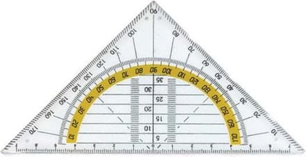 Hoogwaardige Geodriehoek / Tekendriehoek | Transparant / Flexibel - 16 CM