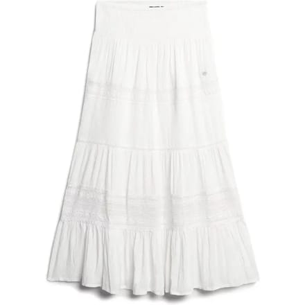 Superdry Ibiza Maxi Rok Wit Grootte: 44