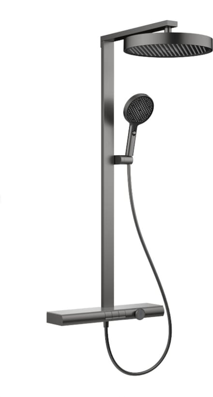 LINEA UNO - Zula - Gun metal - Piano button - Doucheset opbouw - - 201403
