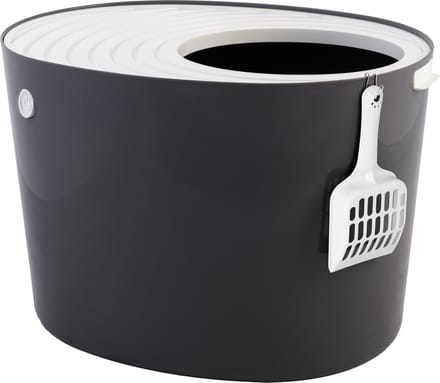 IRIS Top Entry Kattenbak PUNT-530 - Kunststof - Grijs/Wit - Met schepje
