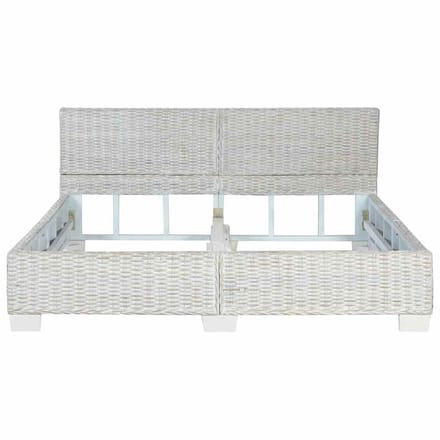 vidaXL - Bedframe - natuurlijk - rattan - grijs - 160x200 - cm