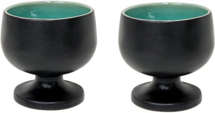 Costa Nova Riviera Azur ronde kom op voet set van 2 - 12 x 12 cm