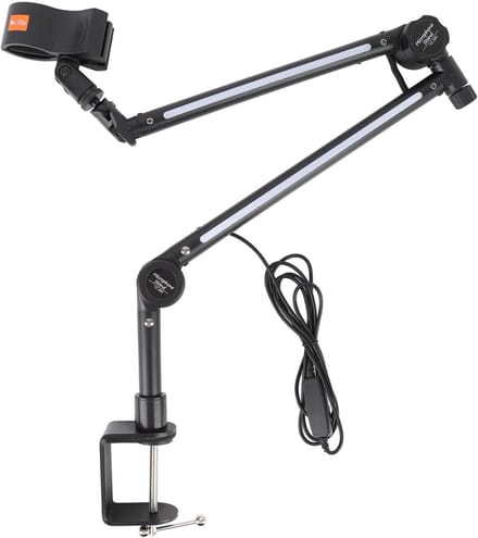 Microfoonstandaard - Boomarm - Live Opnames - RGB Sfeerverlichting - 1 Kg Draagvermogen - Zwart