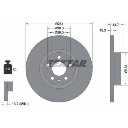 Remschijf TEXTAR 92096400