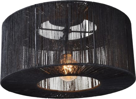 Urban Interiors - Plafondlamp - Drum Jute Zwart - Ø45