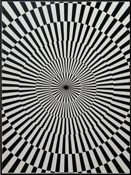 Schilderij illusie zwart/wit