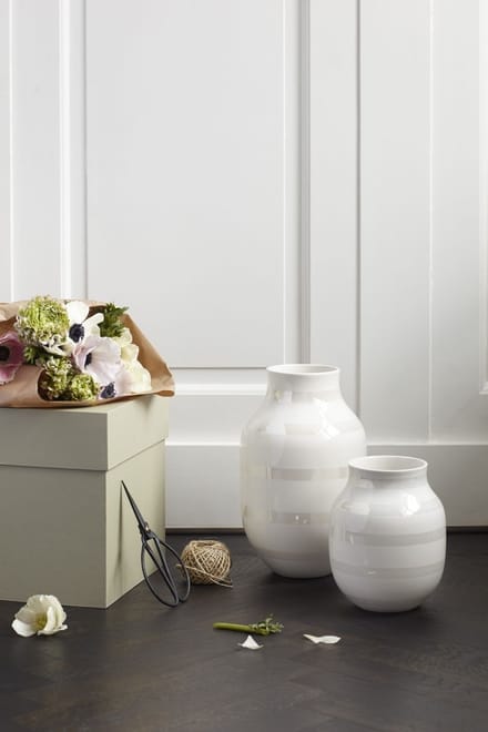 Kähler Design Vaas Omaggio - Hoogte 12,5 cm - Porselein - Zwart/Wit