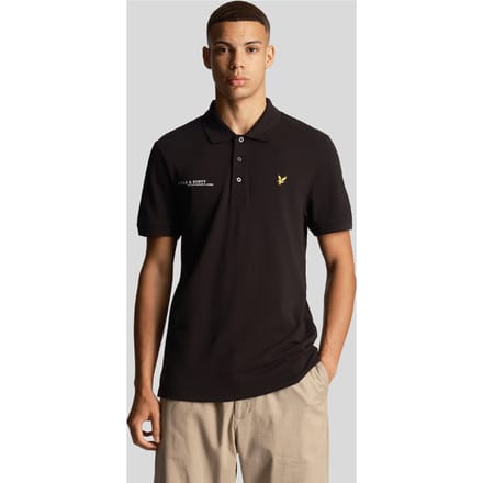 Lyle & Scott zwart gecoordineerd logo-poloshirt met korte mouwen
