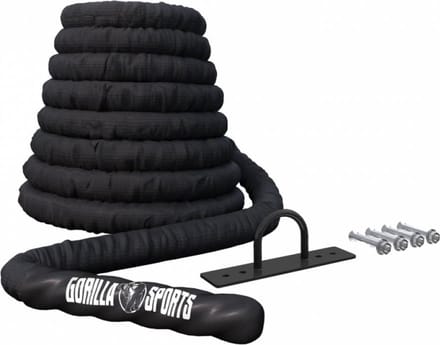 Gorilla Sports Power Rope - Incl. Muurbeugel - 15 meter - Dikte 38 mm
