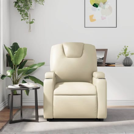 vidaXL - Fauteuil - verstelbaar - kunstleer - crèmekleurig