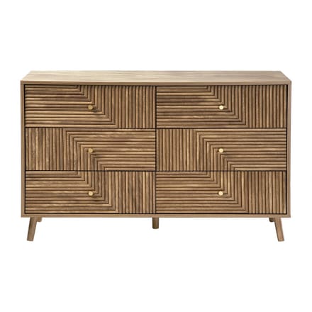 CALICOSY - Commode met 6 laden en gelamelleerde fronten, L120 cm - EDEN