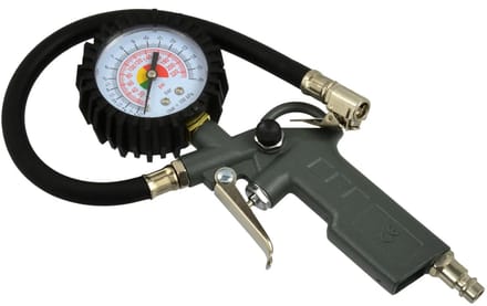 GEKO Bandenpomp met manometer - schokbestendige behuizing - 0-16 bar - 370 mm slang