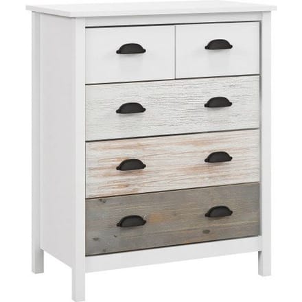 Commode - MUVOE - 5 lades - Wit - 70x38x85 cm - Anti-kantel wit