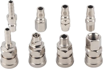 8pcs 1/4" Pneumatic Quick Fittings, Pneumatic Air Hose Compressor Quick Plug Socket Connector