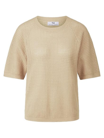 Trui ronde hals Van Peter Hahn beige