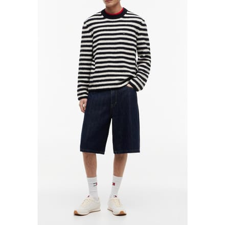 Tommy Hilfiger Regular Texture Stripe Ancient White Stripes Größe: S | Pullover Outlet | Herren | Weiß