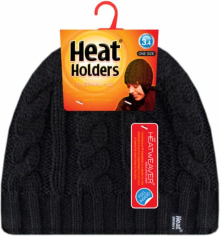 Heatholders, Superwarme Gevoerde Dames Kabelmuts, Black, One Size