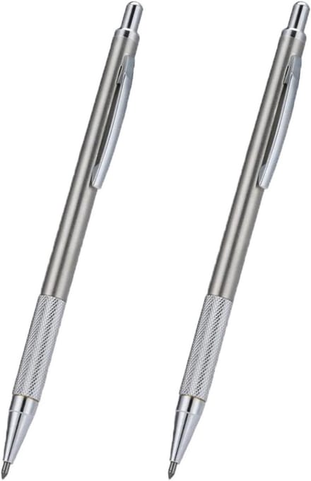 Graveerpen Set - Ets Pen - Materialen Markeren - Wolfraamcarbide Punt - 2 Stuks - Zilver