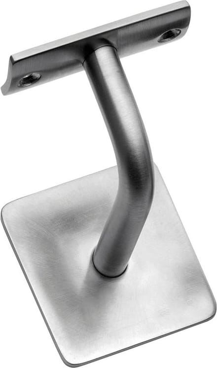 Intersteel Leuninghouder gebogen vierkant vlak rvs geborsteld