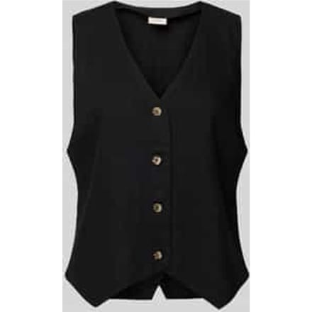 Linnen gilet met V-hals, model 'Lava'