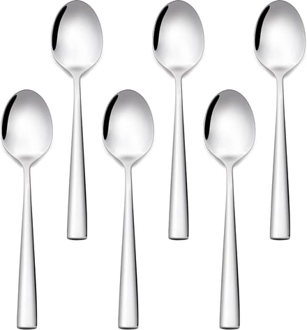 Elegante roestvrijstalen theelepels set van 6 - Modern design en spiegelglans