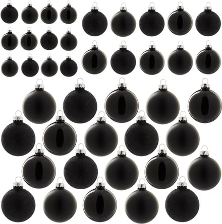 Home kerstbal (set van 42) (ø7 cm) zwart